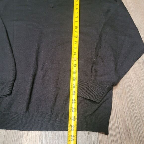 Davis & Squire Men's Size XL Black Merino Wool Long Sleeve Pullover Sweater - Picture 7 of 8